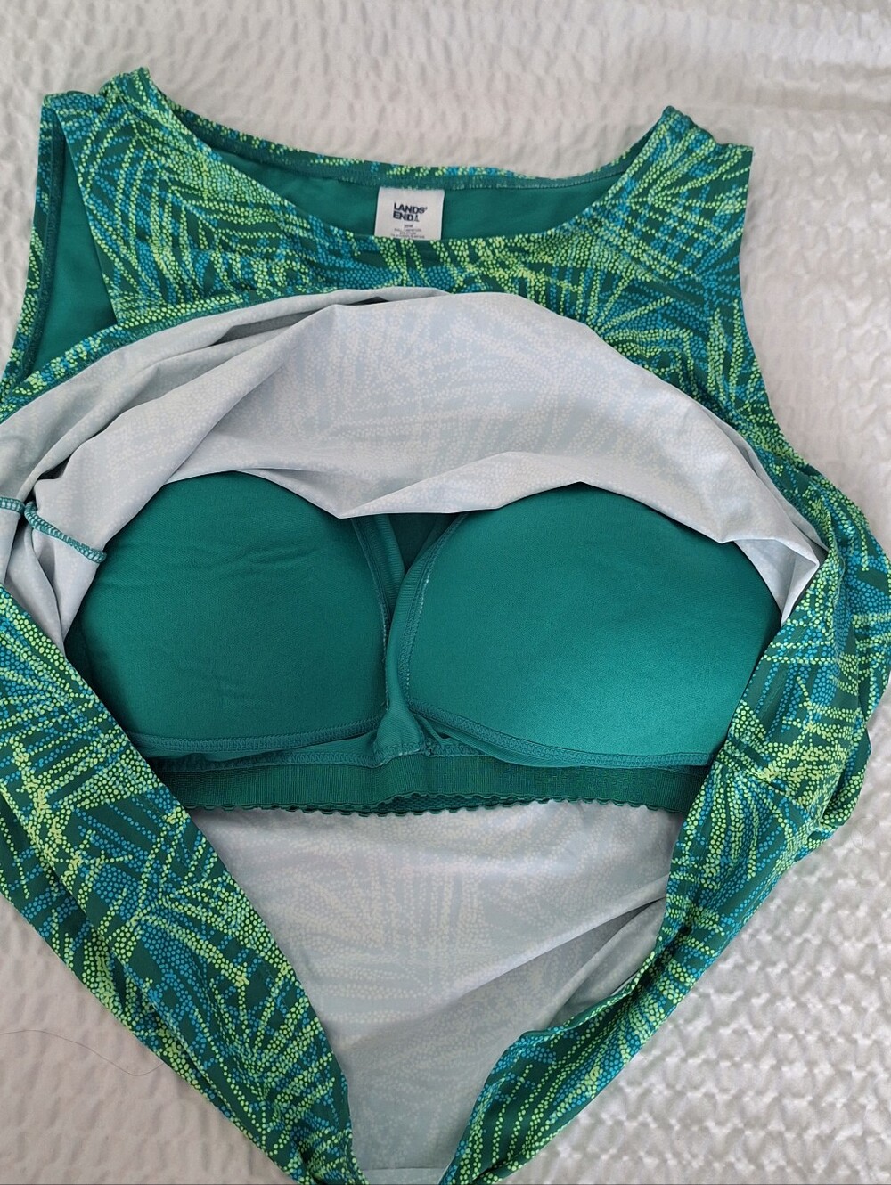 Lands End 20W Swim Tank Top Tropical - Picture 6 of 8